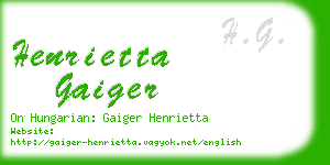 henrietta gaiger business card